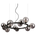 Ideal Lux - Lampadario LED a sospensione con filo PERLAGE 11xG9/3W/230V diametro 73 cm nero/fumé